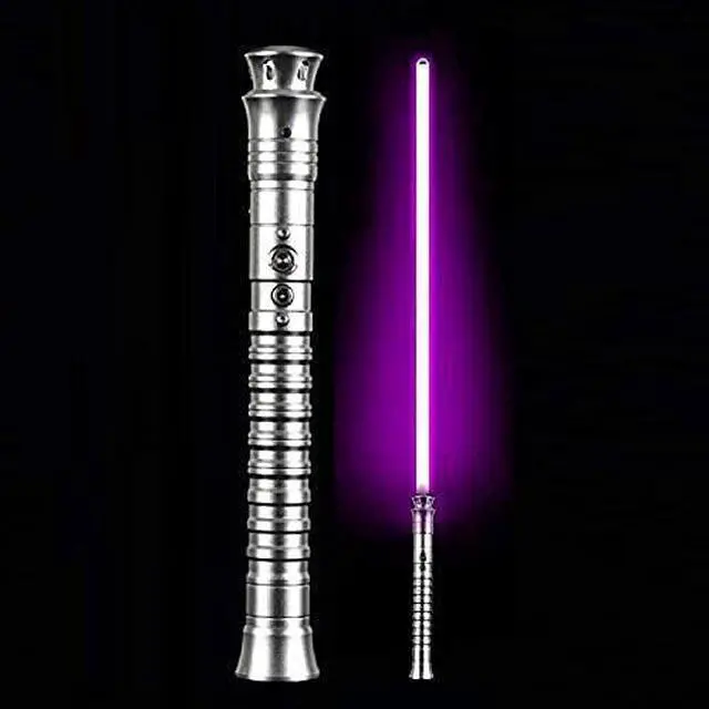 Main image of Force FX Lightsaber - Metal Hilt Dueling Light Sabers RGB Colors Changeable Saber with 6 Sound Fonts and 3 Loudness Settings SilverHandle---purpleLight