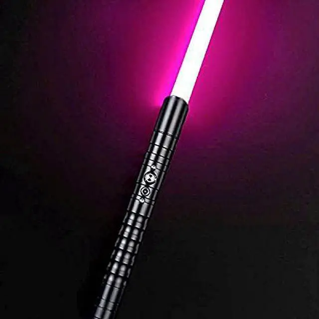 Main image of Lightsaber, Children'S Toy Sword Parent-Child Lightsaber Glowing Sword With Black Metal Hilt, 11 Color Changing Lighting, Sound Effects Ideal For Adult Kids Toys Light Saber BlackHandle-pinkLight