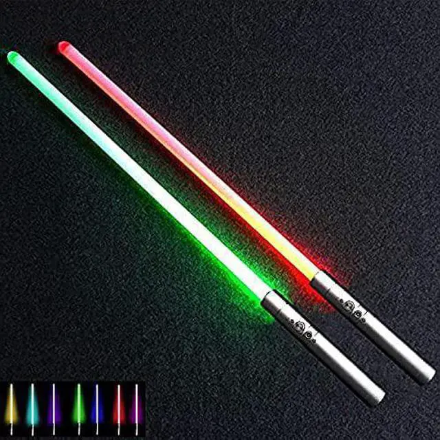 Main image of Children'S Toy Lightsaber, 2 Lightsabers, 7 LED Colors Can Be Changed, Including Lightsaber Connector 004Silver