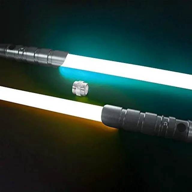 Main image of Classic Lightsaber Black Series RGB LED Light Saber Force FX Metal Aluminum Hilt, Heavy Dueling Blaster Sound 2set Gray