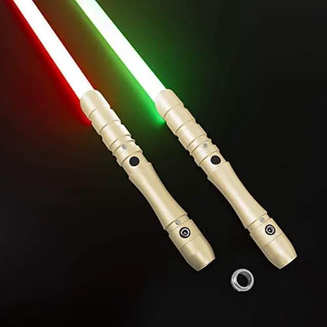 Alt view image 4 of 7 - Classic Lightsaber Black Series RGB LED Light Saber Force FX Metal Aluminum Hilt, Heavy Dueling Blaster Sound 2set Gray