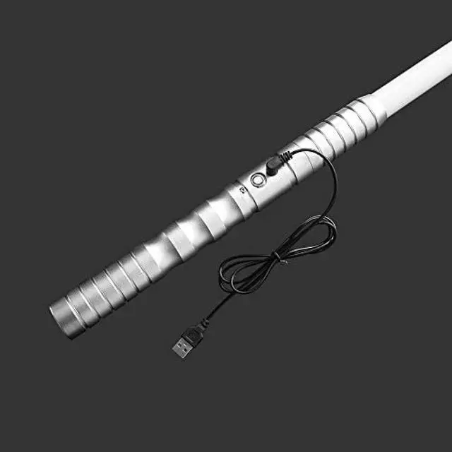 Alt view image 7 of 7 - Dueling Light Saber,Black Series Lightsaber, String Effect,with 3 Realistic Blaster Sound Mode and Flashes,USB Charging,Detachable SilverHilt