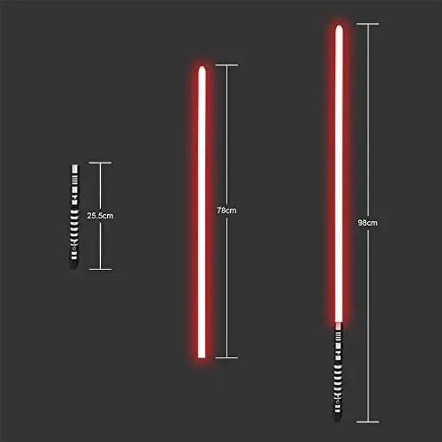Alt view image 6 of 7 - Lightsaber RGB 16 Colors Changing Metal Aluminum Hilt, Ghost Premium Force FX Black Series Light Saber with 3 Mode Sound,Support Real Heavy Dueling Setof2