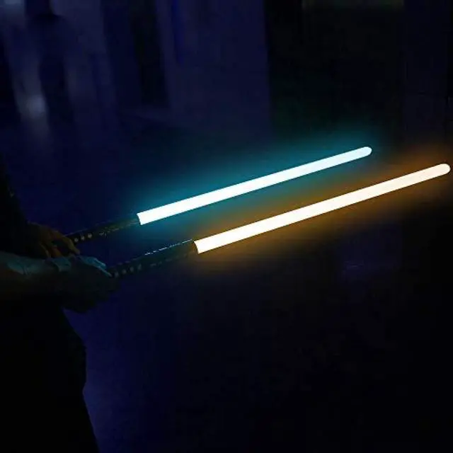 Alt view image 4 of 7 - Lightsaber RGB 16 Colors Changing Metal Aluminum Hilt, Ghost Premium Force FX Black Series Light Saber with 3 Mode Sound,Support Real Heavy Dueling Setof2