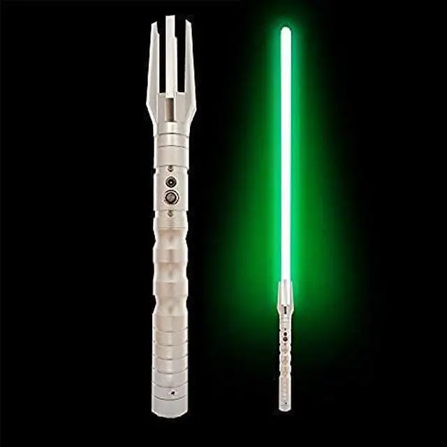 Alt view image 2 of 2 - Lightsaber Heavy Dueling Metal Handle Force FX Lightsaber LED USB Rechargeable Light Sabers For Adults And Kids SilverHandle---greenLight
