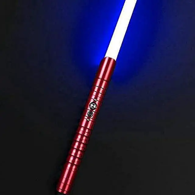 Alt view image 2 of 2 - Lightsaber, color handle, 11 kinds of color-changing lighting, sound effects are very suitable for adults and children's toys lightsabers RedHandle-blueLight