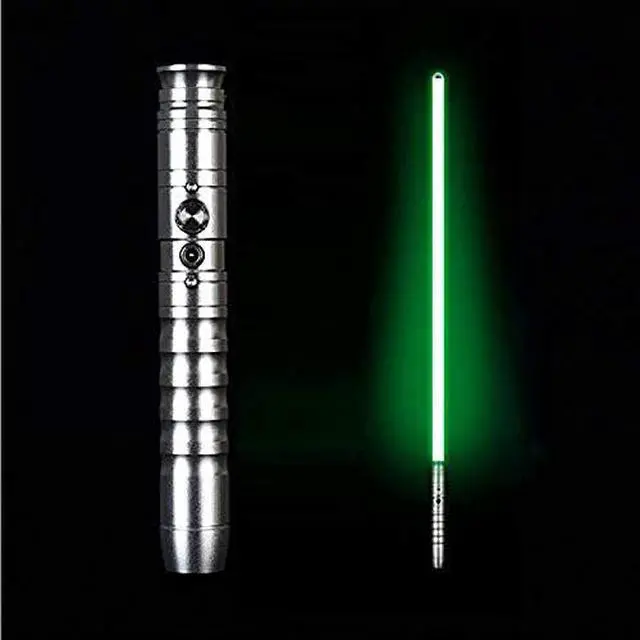 Alt view image 2 of 2 - Lightsaber Jedi Sith Aluminum Hilt Changing Led Light Saber Support Heavy Dueling for Adult SilverHandle-greenLight