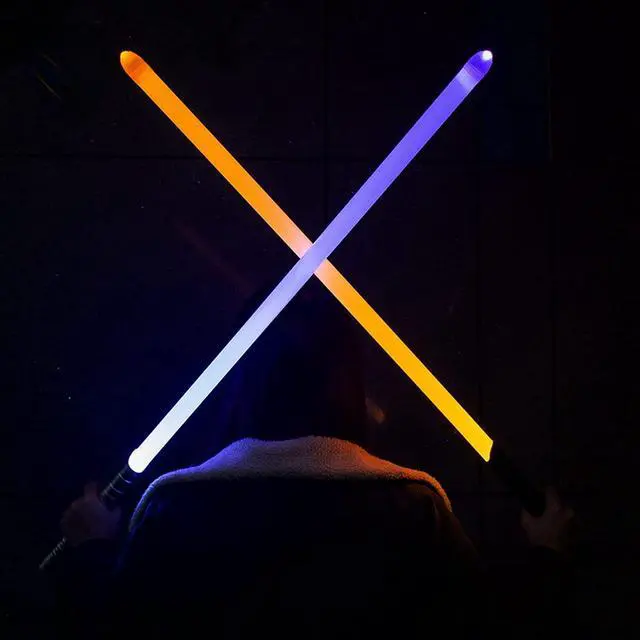 Alt view image 3 of 6 - Lightsaber Force FX Metal Aluminum Hilt, Black Series RGB LED Light Saber Heavy Dueling Blaster Sound Black