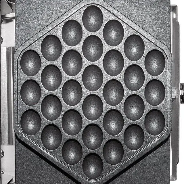 Alt view image 5 of 7 - Bubble Waffle Maker | Swing Type Bubble Waffle Iron | Improved Manual Thermostat | Nonstick Coating