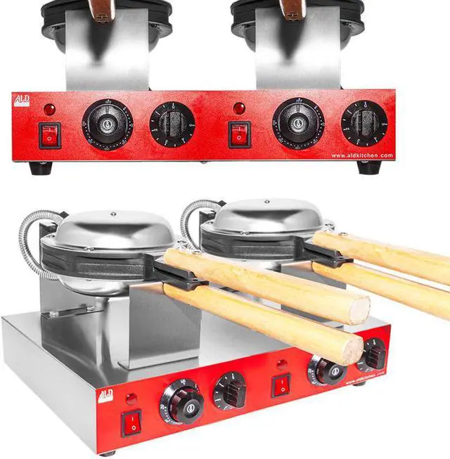 Alt view image 4 of 7 - Bubble Waffle Maker | Egg Waffle Machine | Electric Bubble Waffle Iron | 2 Hexagon Shaped Waffles