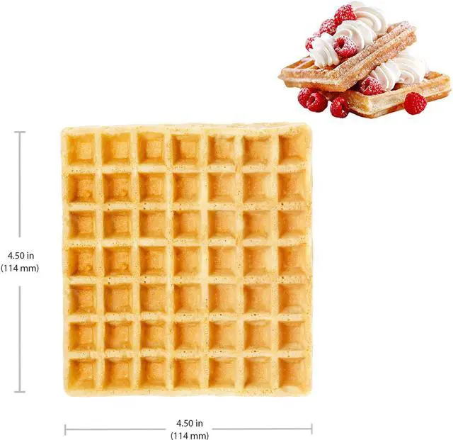 Alt view image 3 of 7 - AP-505 Belgian Waffle Iron | Press Type | 4 Square Waffles | Professional Use | Stainless Steel | Nonstick