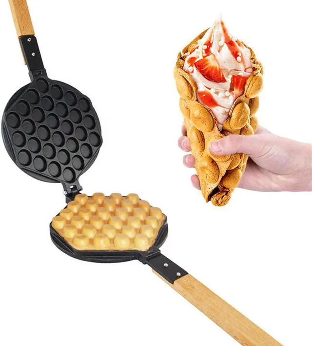 Main image of P_FY6-M Bubble Waffle Maker | Egg Waffle Maker Mold | Replaceable 180 Degree Rotating Waffe Iron | Nonstick