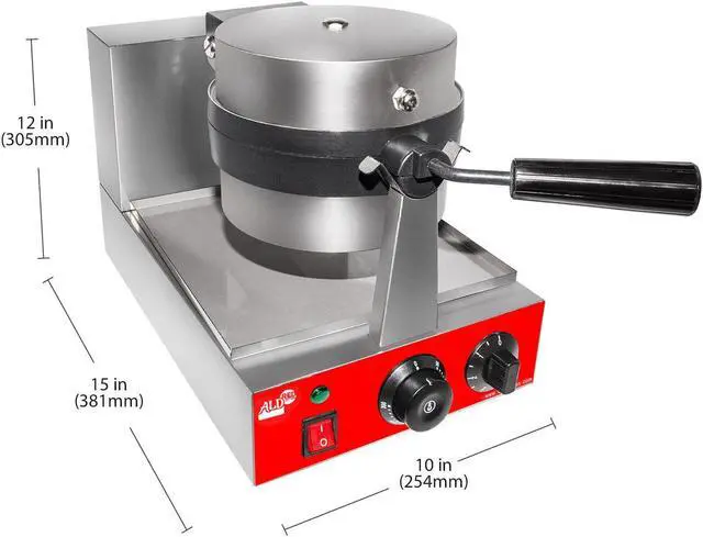 Alt view image 3 of 7 - AR-HWB1A Belgian Waffle Maker Commercial | Waffle Iron with 360° Rotating Mechanism | Stainless Steel