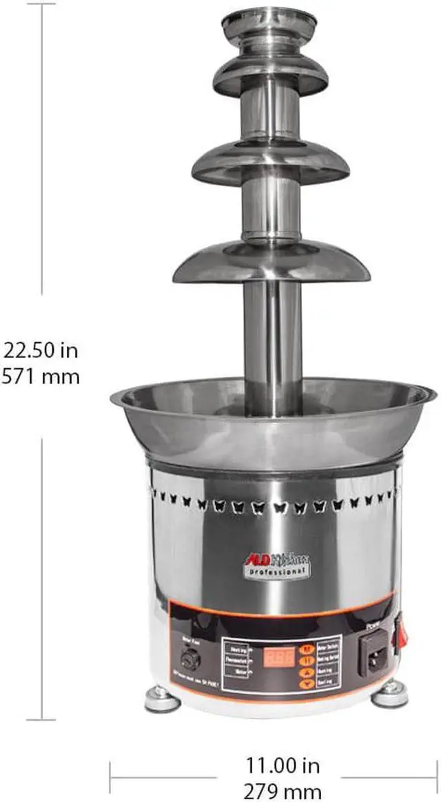 Alt view image 2 of 7 - A-CF4D Chocolate Fountain | 4-tiers Stainless Steel Chocolate Fondue Fountain | Digitally Operated | 300W