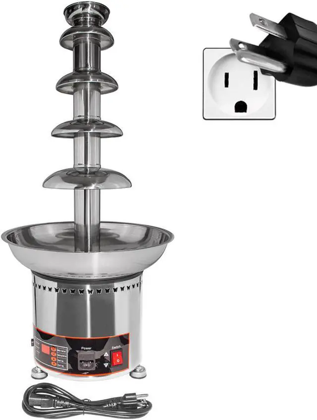 Alt view image 6 of 7 - A-CF5D Chocolate Fountain | 5-tier Stainless Steel Chocolate Fondue Fountain | Digital Display | 300W