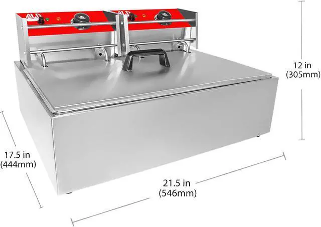 Alt view image 2 of 7 - AR-HEF82 Double Deep Fryer | 2-Basket Electric Fryer for Commercial Use | Stainless Steel | 12 L Capacity