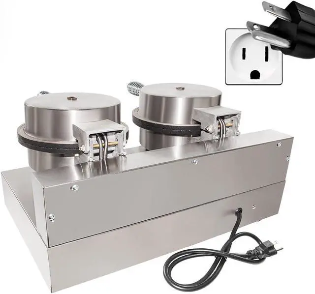 Alt view image 4 of 7 - AR-HCB2_Red Waffle Cone Maker | Commercial Double Waffle Cone Iron | Stainless Steel | Nonstick Coating | Manual