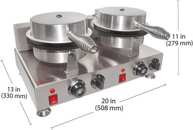 Alt view image 2 of 7 - AP-603 Waffle Cone Maker | Commercial Double Waffle Roll Maker | Stainless Steel | Nonstick Coating | 2kW