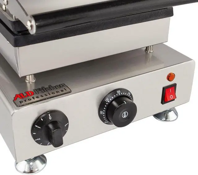 Alt view image 4 of 7 - AP-506 Square Waffle Iron | Press Type | 6 Belgium Waffles | Stainless Steel | Nonstick