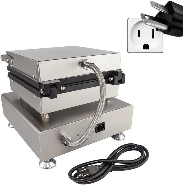 Alt view image 5 of 7 - AP-506 Square Waffle Iron | Press Type | 6 Belgium Waffles | Stainless Steel | Nonstick