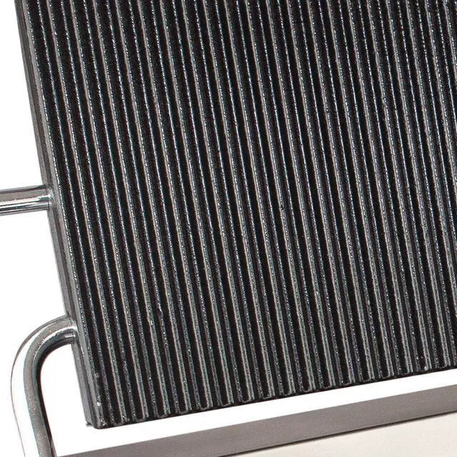 Alt view image 5 of 7 - AP-691 Double Panini Press | Half-Ribbed & Half-Flat Sandwich Maker | Cast-Iron Plates | Nonstick Coating