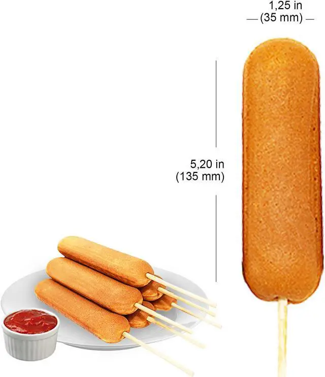 Alt view image 3 of 7 - AP-528 Corn Dog Maker Commercial | 6 Waffles on Sticks | Nonstick