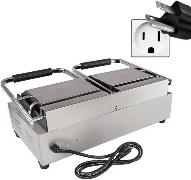 Alt view image 3 of 7 - AP-692 Double Panini Press | Sandwich Maker | Cast-Iron Ribbed Plates | Adjustable Control | Nonstick