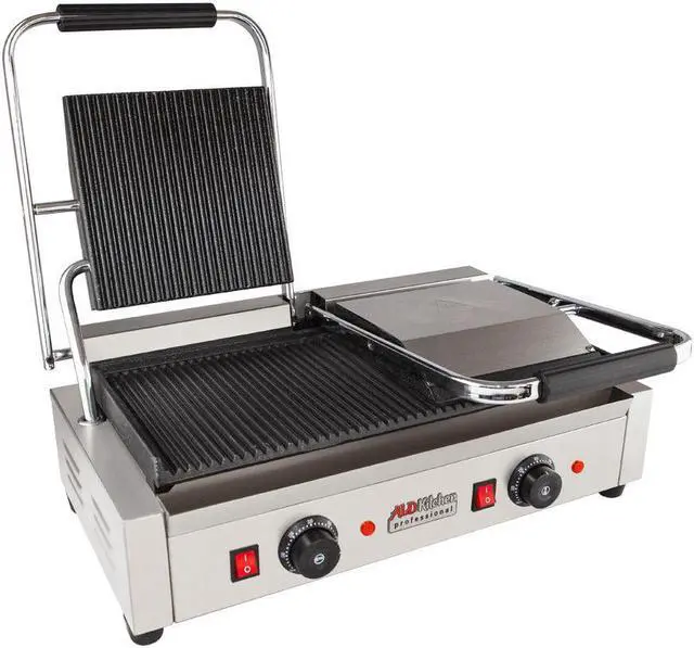 Alt view image 7 of 7 - AP-692 Double Panini Press | Sandwich Maker | Cast-Iron Ribbed Plates | Adjustable Control | Nonstick