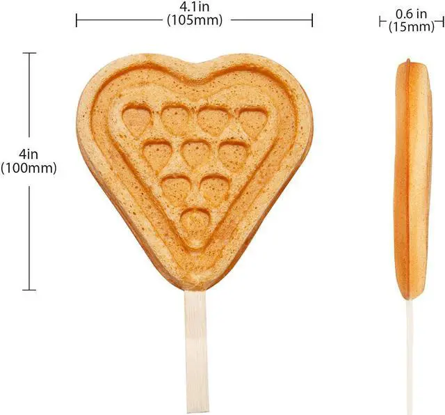 Alt view image 3 of 7 - ALDKitchen Heart Waffle Maker | Heart-Shaped Waffles on a Stick | 4 Pcs | 110V