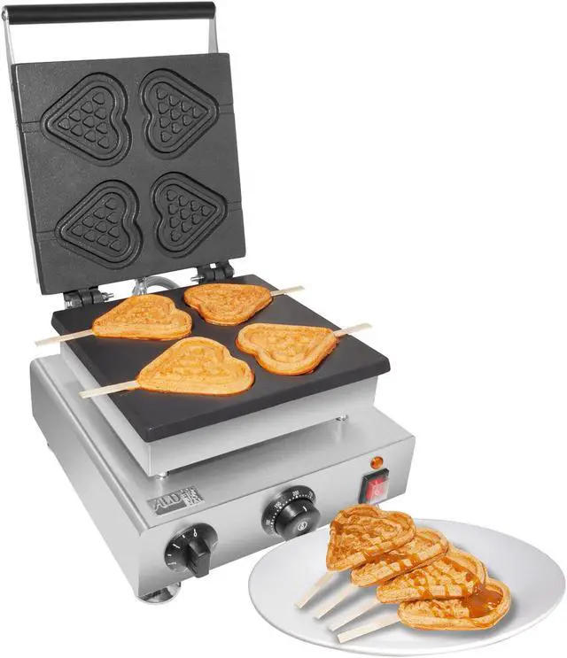 Main image of ALDKitchen Heart Waffle Maker | Heart-Shaped Waffles on a Stick | 4 Pcs | 110V
