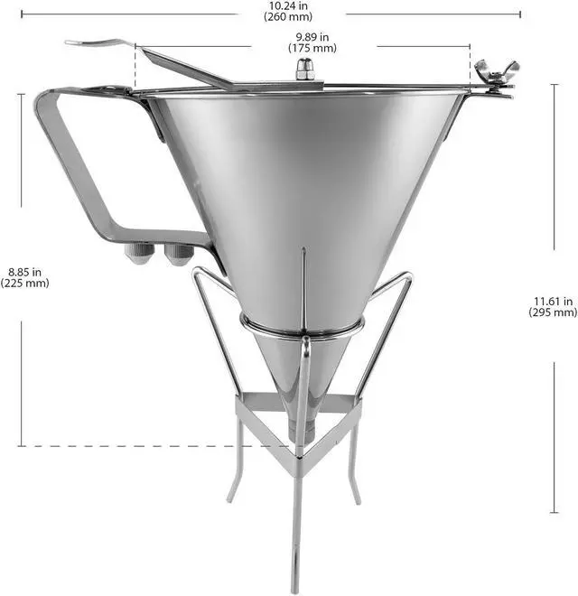 Alt view image 2 of 7 - ALDKitchen Pancake Batter Dispenser | Funnel Dispenser with Stand | 2 Nozzles