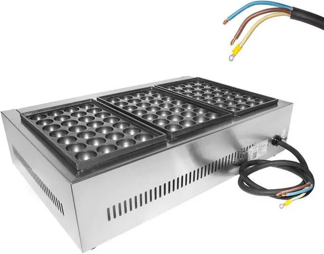 Alt view image 4 of 7 - A-T608 Takoyaki Grill with Three Plates | Electric Takoyaki Machine | 84 Pcs | Nonstick | Stainless Steel