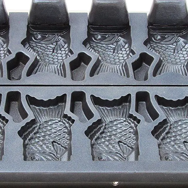 Alt view image 6 of 7 - AR-1105 Taiyaki Machine Commercial | 5 Open-Mouth Fish Shaped Waffles | Stainless Steel Taiyaki Maker