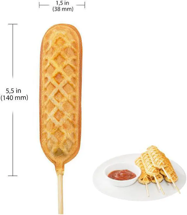 Alt view image 3 of 7 - GR-XCXX6 Corn Dog Commercial Machine | 6 Hotdog Waffles on Sticks