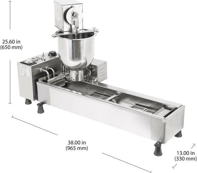 Alt view image 2 of 6 - AP-02 Mini Donut Maker Commercial | Automatic Doughnut Machine | 3 Nozzles Set | Stainless Steel