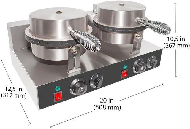 Alt view image 2 of 6 - GR-XCXG2 Waffle Cone Maker | Commercial Double Ice Cream Waffle Cone Maker | Stainless Steel | Nonstick Coating