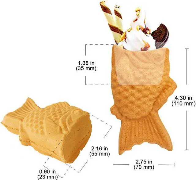 Alt view image 2 of 7 - AP-209 Taiyaki Maker | Fish Waffle Cone Maker | Commercial Taiyaki Machine | Stainless Steel | 5 Open-Mouth Fish Waffles