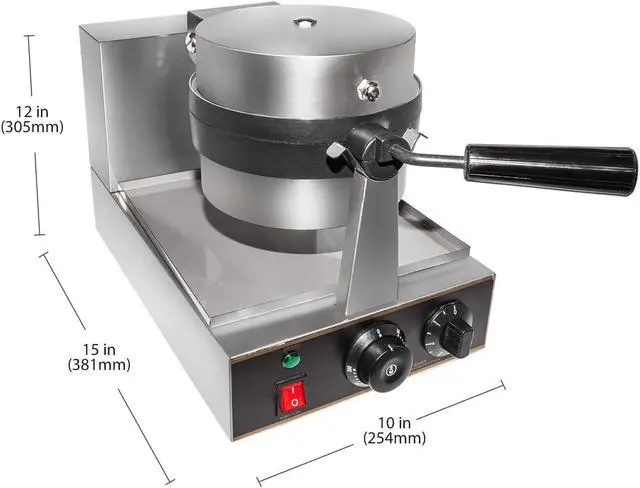 Alt view image 2 of 7 - GR-HWB1A Belgian Waffle Maker | Commercial Flip Waffle Iron | Stainless Steel | Rotating Mechanism