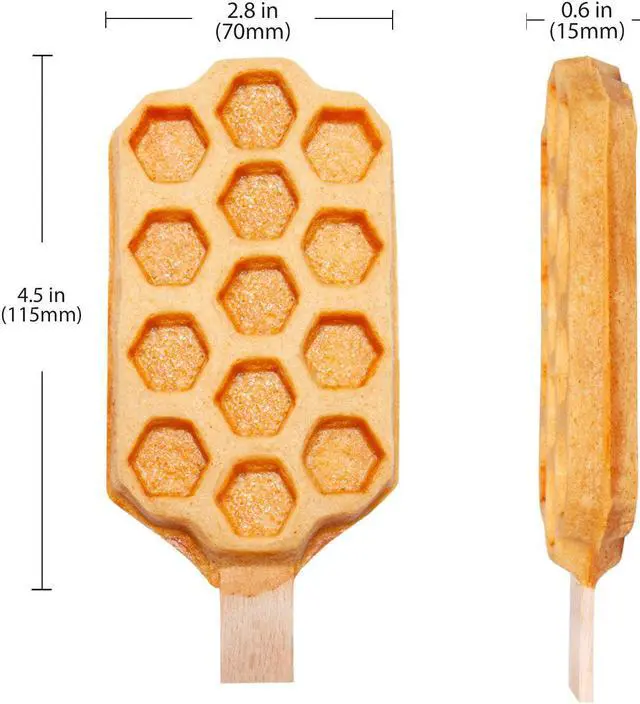 Alt view image 3 of 7 - ALDKitchen Honeycomb Waffle Iron | 3 Waffles on a Stick | Stick Waffle Maker | 110V