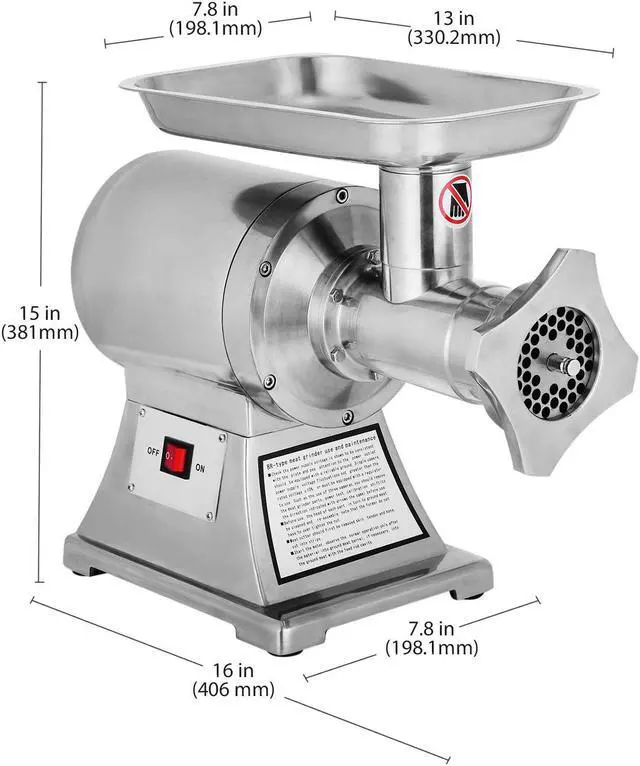 Alt view image 2 of 7 - A-PD12 Meat Grinder Commercial | Electric Sausage Stuffing Maker | Stainless Steel Meat Chopper