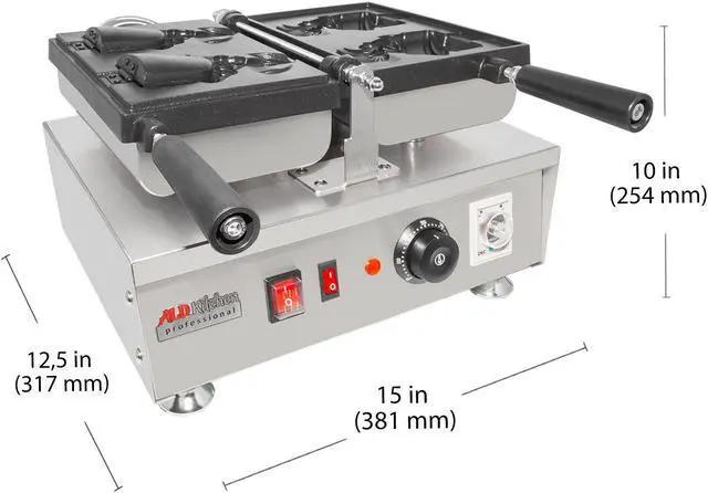 Alt view image 2 of 7 - AP-199 Taiyaki Iron | Electric Taiyaki Machine | 2 Open-Mouth Fish-Shaped Waffles | Nonstick