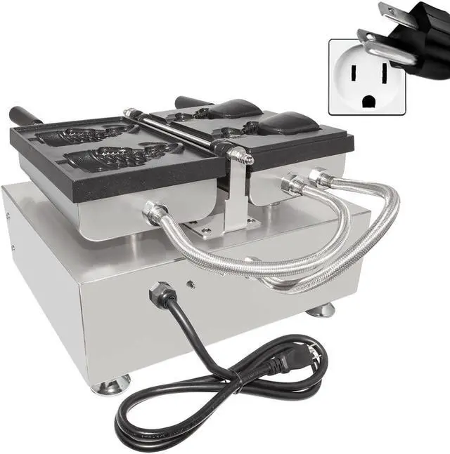 Alt view image 4 of 7 - AP-199 Taiyaki Iron | Electric Taiyaki Machine | 2 Open-Mouth Fish-Shaped Waffles | Nonstick