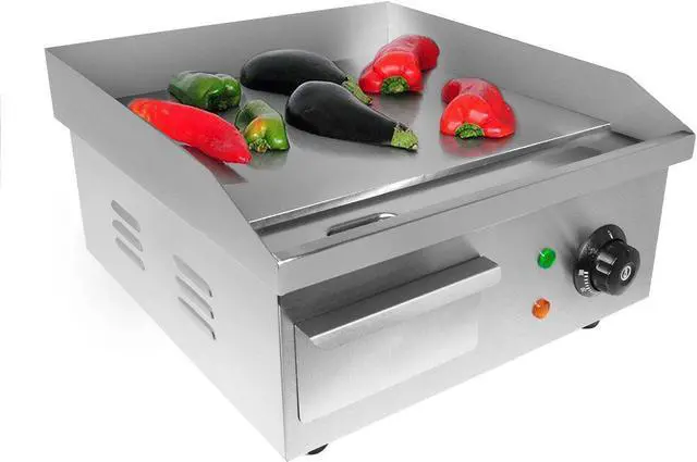 Main image of GorillaRock Electric Flat Top Griddle | Single or Dual Thermostat | Stainless Steel Teppanyaki Grill | Manual