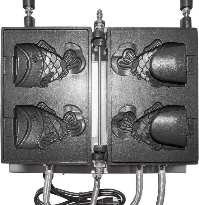 Alt view image 6 of 7 - AP-199 Taiyaki Iron | Electric Taiyaki Machine | 2 Open-Mouth Fish-Shaped Waffles | Nonstick