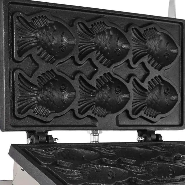 Alt view image 7 of 7 - AP-536 Taiyaki Maker | Fish Waffle Maker Professional | Stainless Steel | 6 Small Fish Shaped Waffles