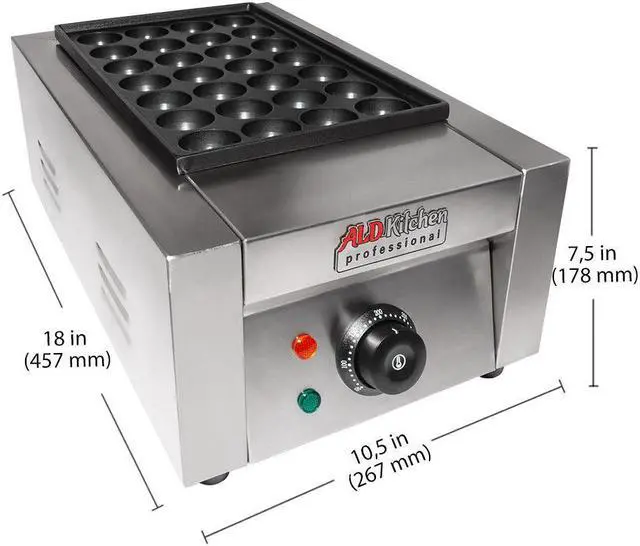 Alt view image 2 of 7 - A-T606 Takoyaki Grill | Electric Japanese Takoyaki Machine | 28 Pcs | Nonstick | Stainless Steel | 4000W