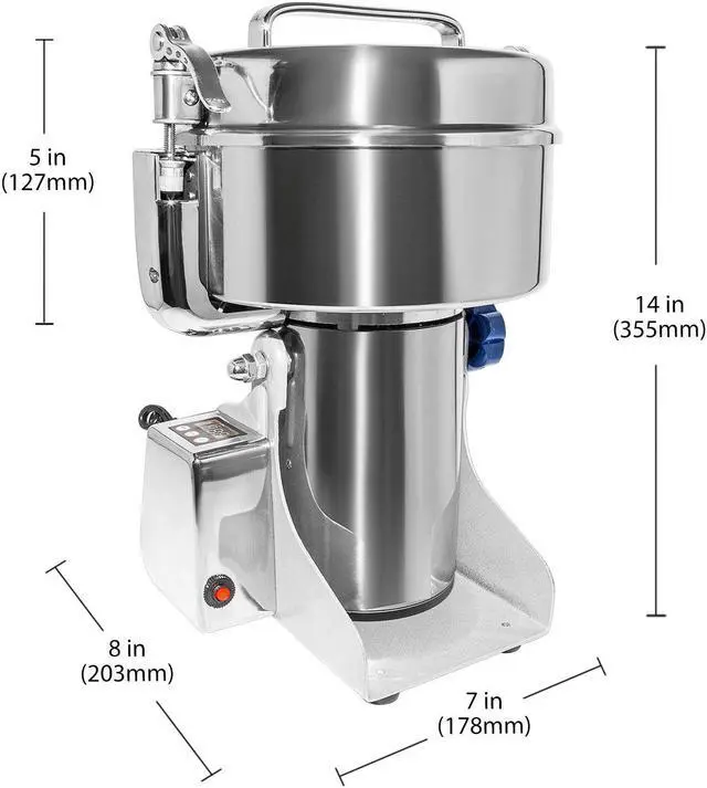 Alt view image 2 of 7 - AP-S1000D Electric Grain Mill Commercial | 1000g | Swing Type Grain Grinder Mill | Stainless Steel