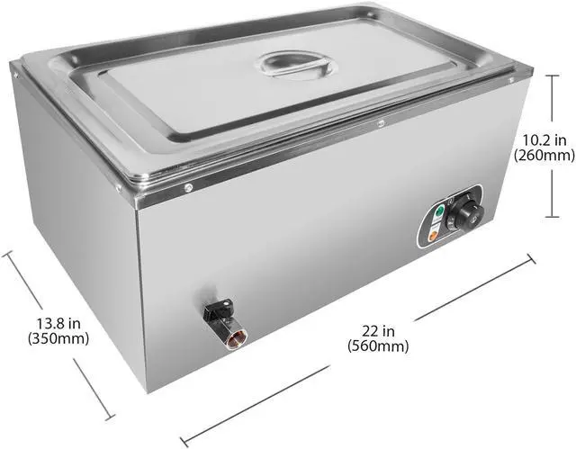 Alt view image 2 of 7 - ALDKitchen Bain Marie Steam Warmer | Electric Buffet Food Warmer | Stainless Steel | 1 tank | 110V