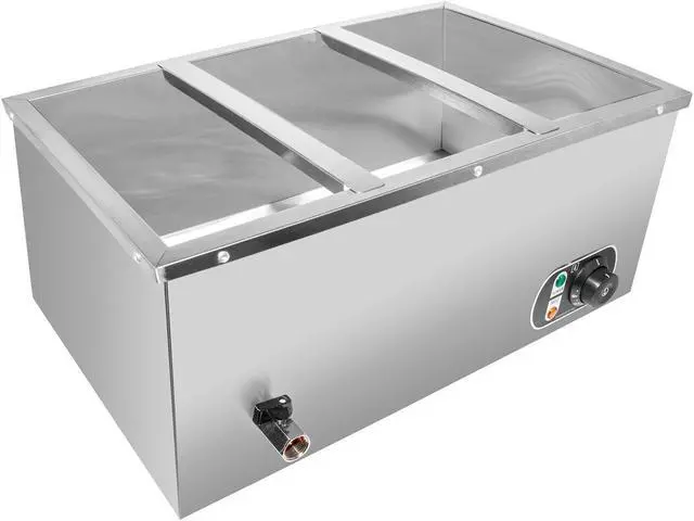 Alt view image 4 of 7 - ALDKitchen Bain Marie Steam Warmer | Electric Buffet Food Warmer | Stainless Steel | 3 Tanks | 110V