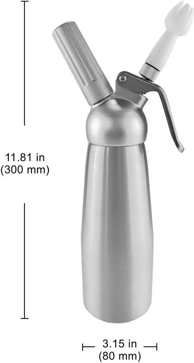 Alt view image 2 of 7 - GorillaRock Whipped Cream Dispenser | 0.5 L Cream Whipper | + 3 Decorating Nozzles